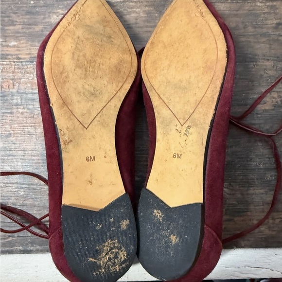 Halogen Burgundy Lace-Up Flats - Picture 3 of 3
